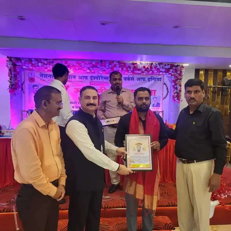 Shivam Tripathi receiving awards